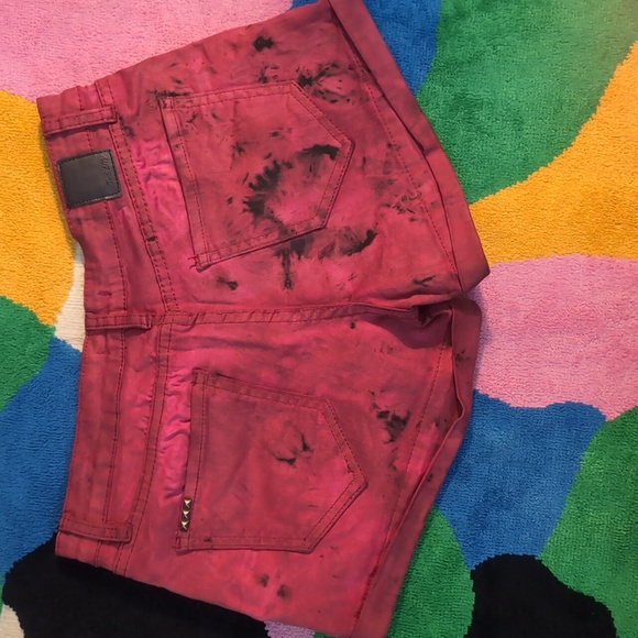 This City Brand Red/Black Tie Dye Shorts - Picture 2 of 3